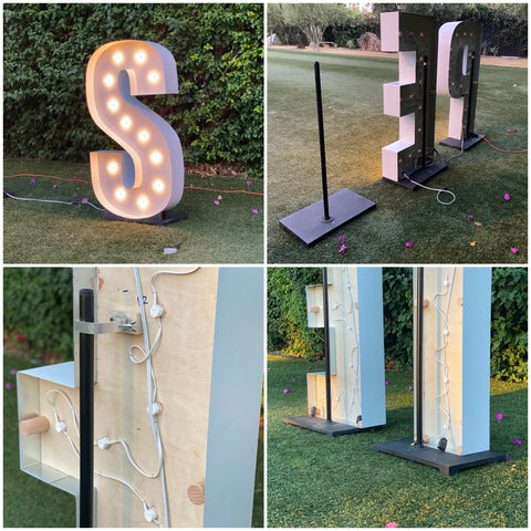 Marquee Letters Stand for Giant Light Up Letters | Marquee Lights Stand | Lighted Letters Stand (Individual Stand for Individual Letter)