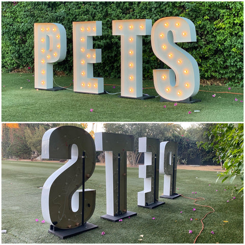 Marquee Letters Stand for Giant Light Up Letters | Marquee Lights Stand | Lighted Letters Stand (Individual Stand for Individual Letter)