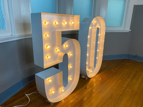 Large Marquee Numbers 4ft Tall 5ft Tall | Giant Light Up Numbers | Birthday Numbers | Large Number Light | LED Letter Lights