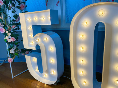 Large Marquee Numbers 4ft Tall 5ft Tall | Giant Light Up Numbers | Birthday Numbers | Large Number Light | LED Letter Lights