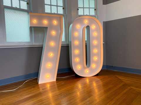 Large Marquee Numbers 4ft Tall 5ft Tall | Giant Light Up Numbers | Birthday Numbers | Large Number Light | LED Letter Lights