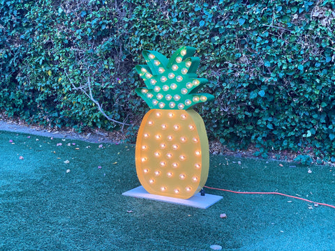 Giant Pineapple Light Up Sign | Custom Marquee Sign | Hawaiian Theme Wedding Birthday Decoration