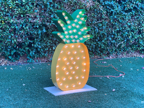 Giant Pineapple Light Up Sign | Custom Marquee Sign | Hawaiian Theme Wedding Birthday Decoration