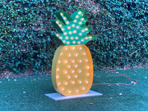 Giant Pineapple Light Up Sign | Custom Marquee Sign | Hawaiian Theme Wedding Birthday Decoration