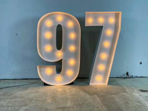 Large Marquee Numbers 4ft Tall 5ft Tall | Giant Light Up Numbers | Birthday Numbers | Large Number Light | LED Letter Lights