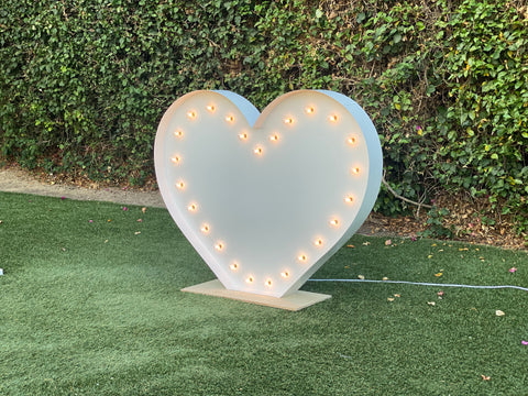 Giant 4ft tall Marquee Heart Shape Symbol | Light Up Marquee Heart